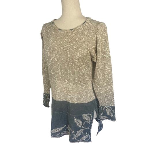 Bill Baber Handmade Scotland Women's Tunic Style Sweater Cream Blue Medium - Picture 4 of 10